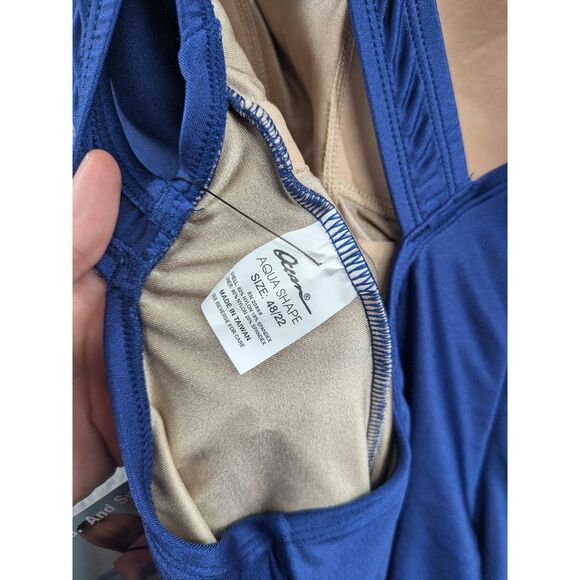 NWT Dolfin Aquashape Women's size 22 Blue Conservative Lap Swimsuit - Picture 10 of 12